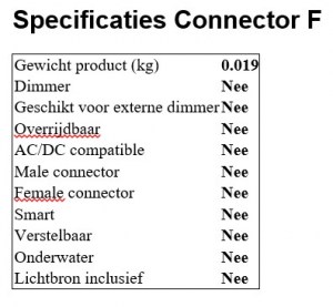 Lightpro Connector F 137A Accessoires A. van Elk BV